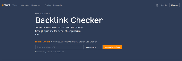 Backlink Checker手順１