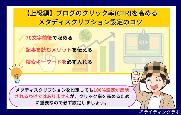 【上級編】ブログのクリック率（CTR）を高めるメタディスクリプション設定のコツ