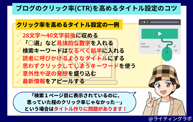 ブログのクリック率（CTR）を高めるタイトル設定のコツ