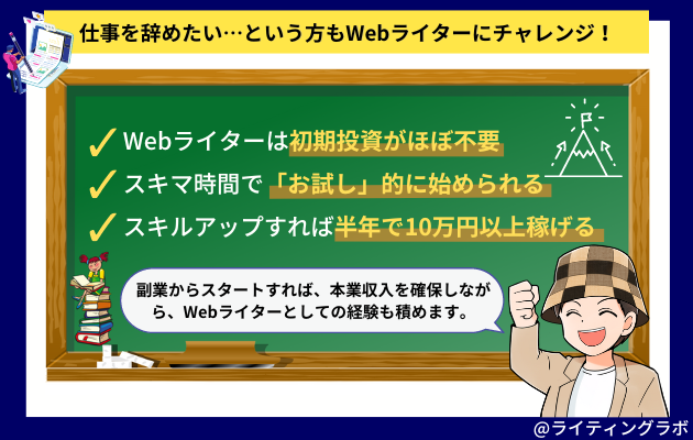 仕事を辞めたい...という方もWebライターにチャレンジ！