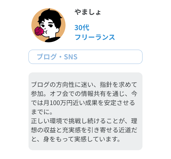 やましょ（30代、フリーランス/ブログ・SNS）