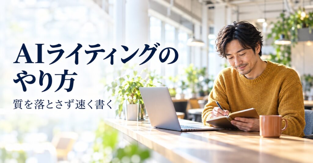 AIライティングのやり方 質を落とさず速く書く