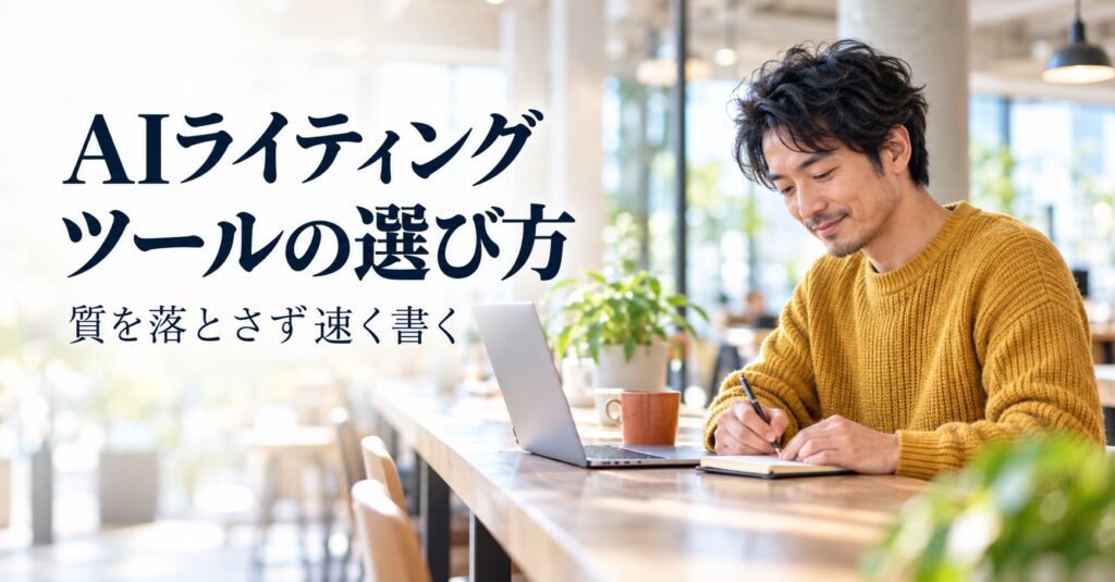 AIライティングツールの選び方 質を落とさず速く書く