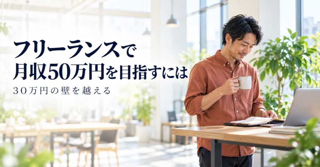 フリーランスで 月収50万円を目指すには 30万円の壁を越える