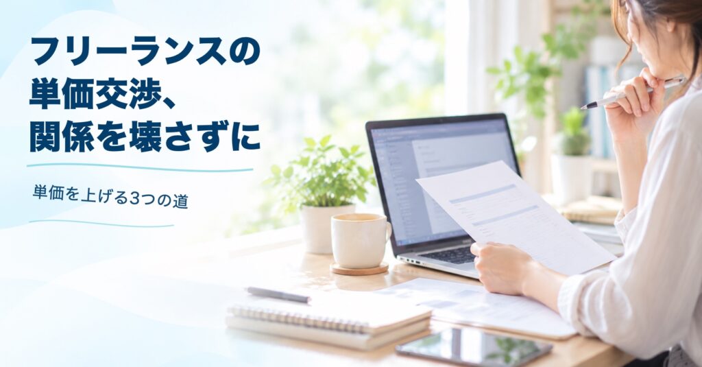 フリーランスの単価交渉、関係を壊さずに 単価を上げる3つの道
